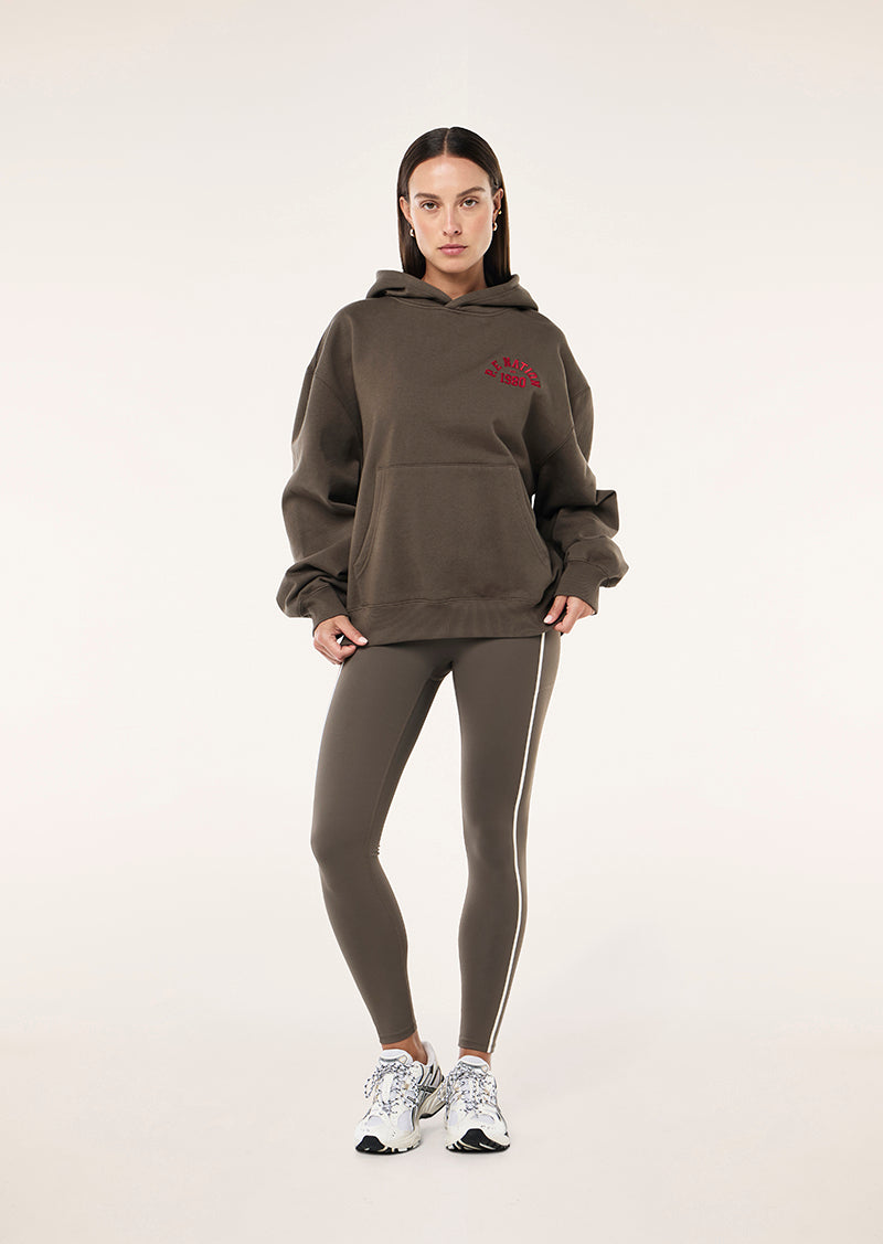 INBOUND HOODIE IN MAJOR BROWN BY P.E NATION, WOMEN'S ATHLEISURE HOODIES