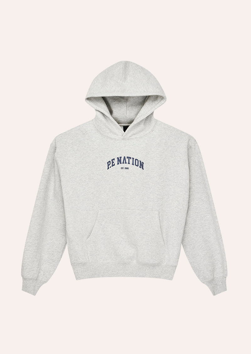 LEGACY 2.0 OVERSIZED HOODIE IN GREY MARLE & DARK NAVY