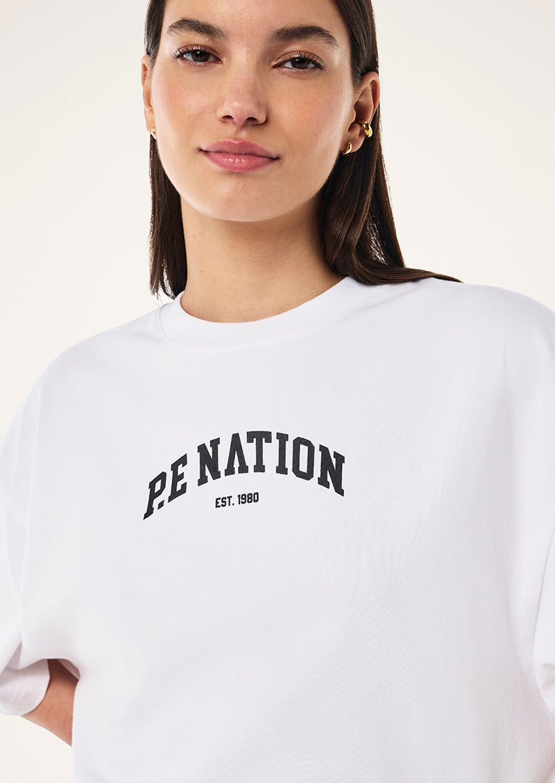 LEGACY CROP TEE IN WHITE