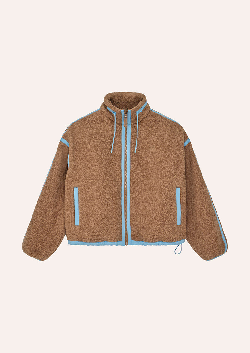 LENNON SHERPA JACKET IN CARAMEL BY P.E NATION, WOMEN'S SHERPA JACKETS