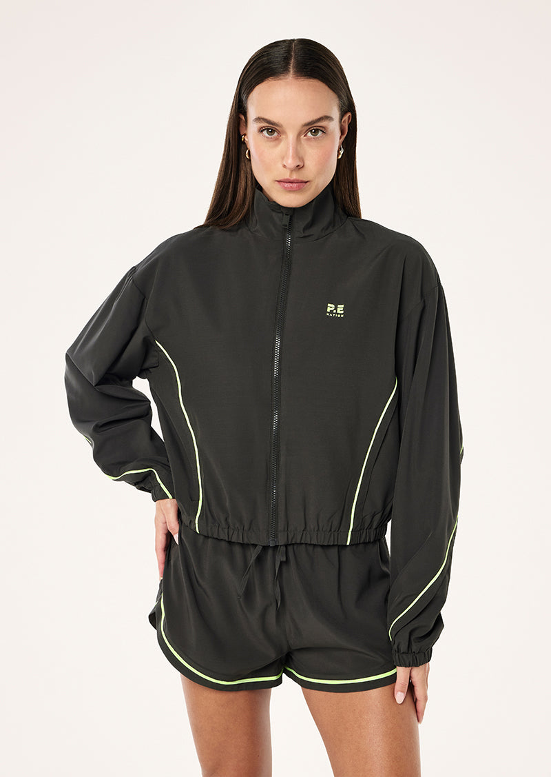 P.E Nation LINEAR JACKET IN CAVIAR & LIME