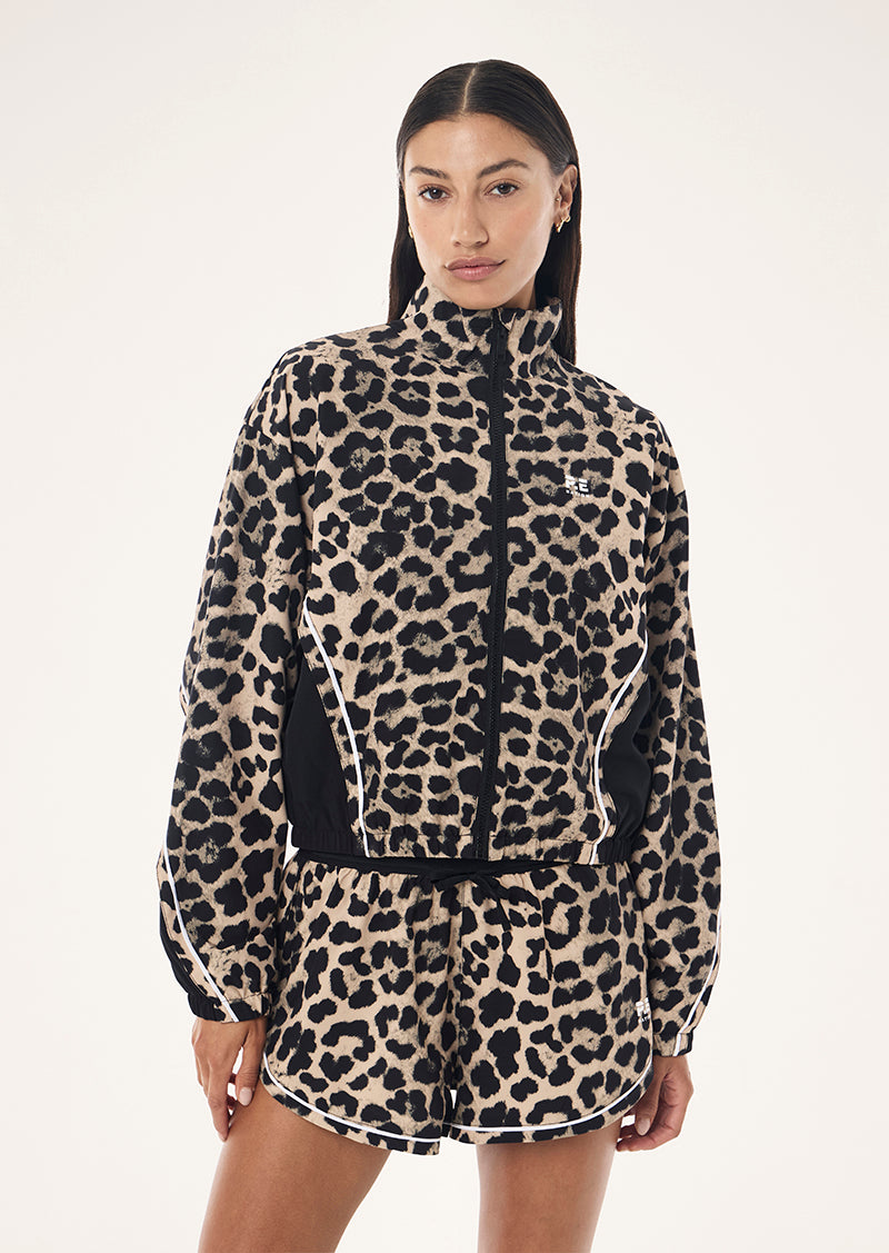 Linear Jacket in Leopard by P.E Nation, Women's Athleisure Running Jackets
