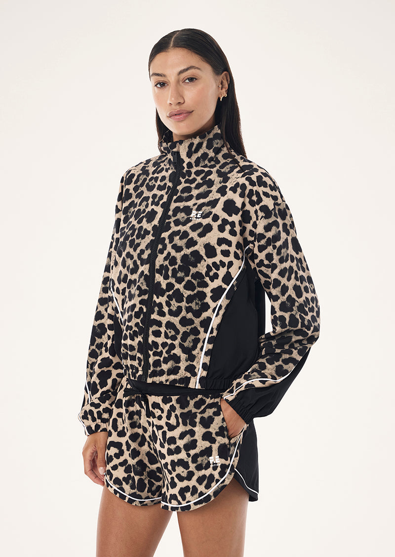 Linear Jacket in Leopard by P.E Nation, Women's Athleisure Running Jackets