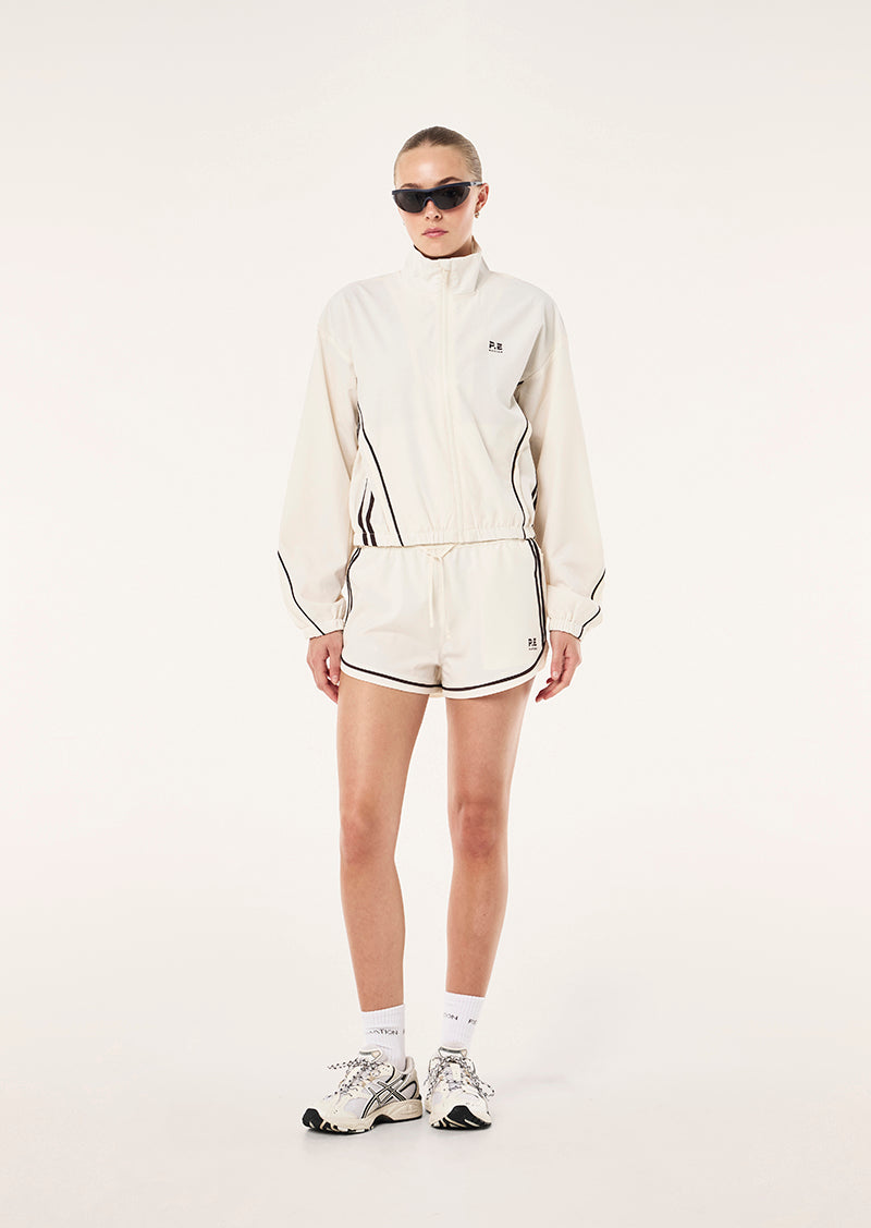 LINEAR RUNNING SHORT IN WHISPER WHITE BY P.E NATION, WOMEN'S RUNNING SHORT