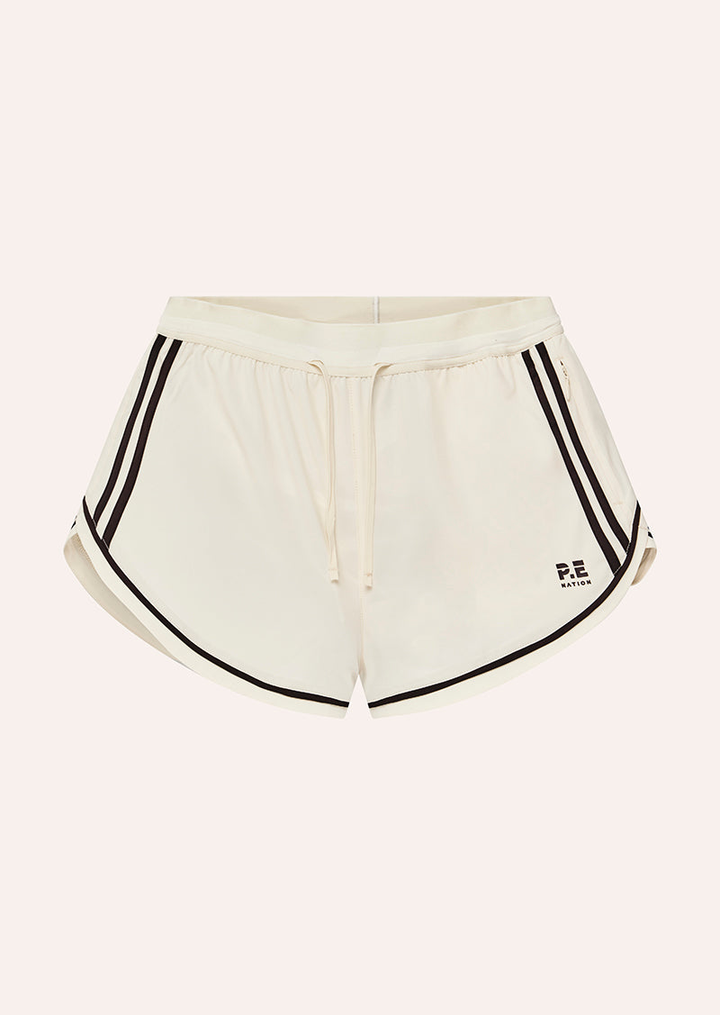 LINEAR RUNNING SHORT IN WHISPER WHITE BY P.E NATION, WOMEN'S RUNNING SHORT