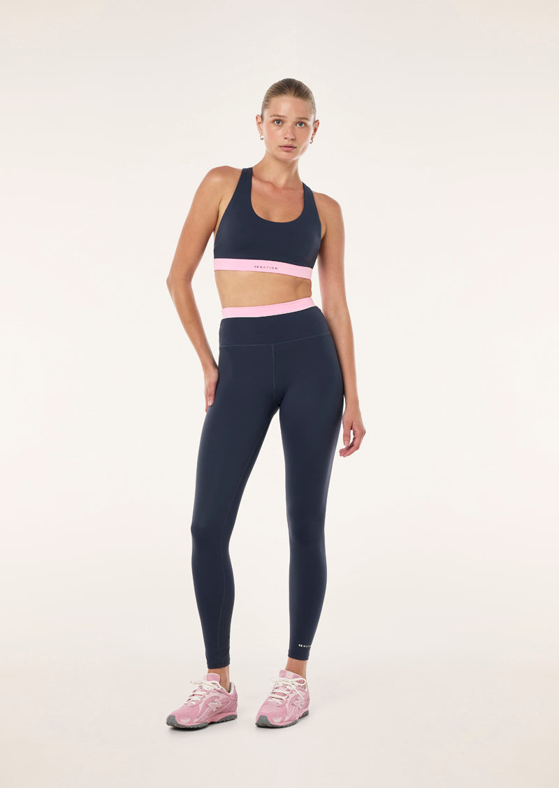 LUMIFY FULL LENGTH LEGGING IN MARINE BLUE AND PRISM PINK BY P.E NATION