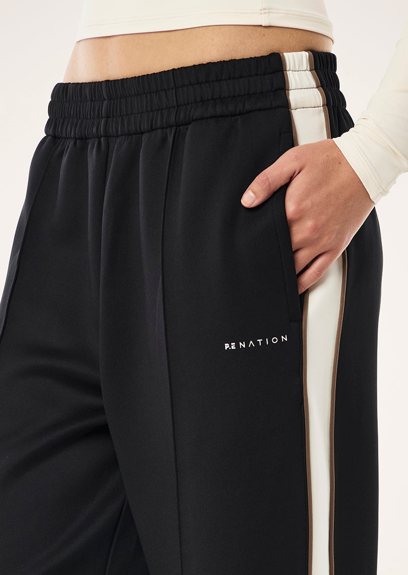 MAN DOWN TRACKPANT IN BLACK BY P.E NATION, WOMENS ATHLEISURE TRACKPANT BLACK