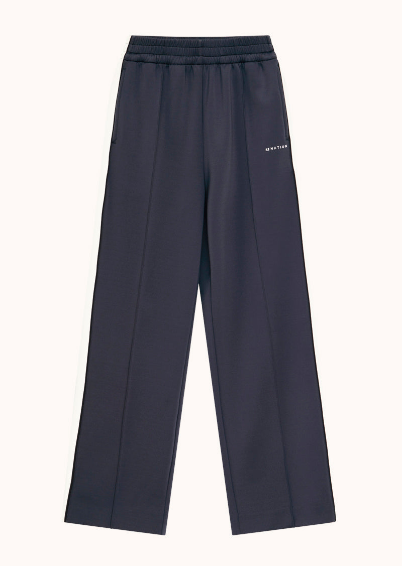 MAN DOWN TRACKPANT IN MARINE BLUE AND WHISPER WHITE BY P.E NATION, WOMEN'S ATHLEISURE TRACK PANTS