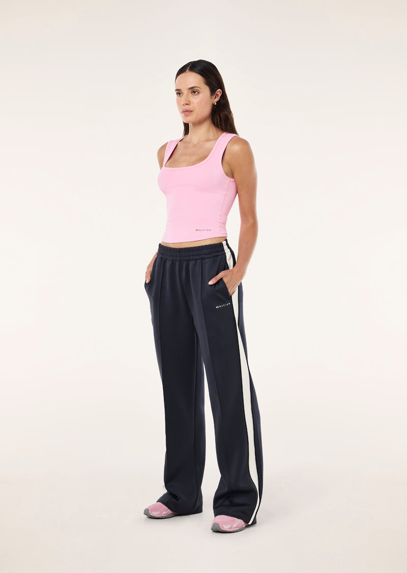 MAN DOWN TRACKPANT IN MARINE BLUE AND WHISPER WHITE BY P.E NATION