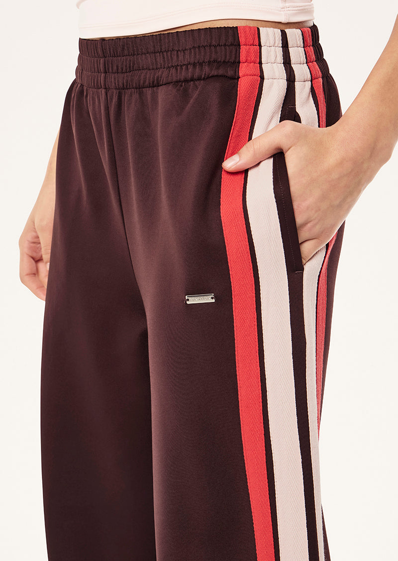 MAN DOWN TRACKPANT IN DARK PLUM BY P.E NATION, WOMEN'S ATHLEISURE TRACKPANTS