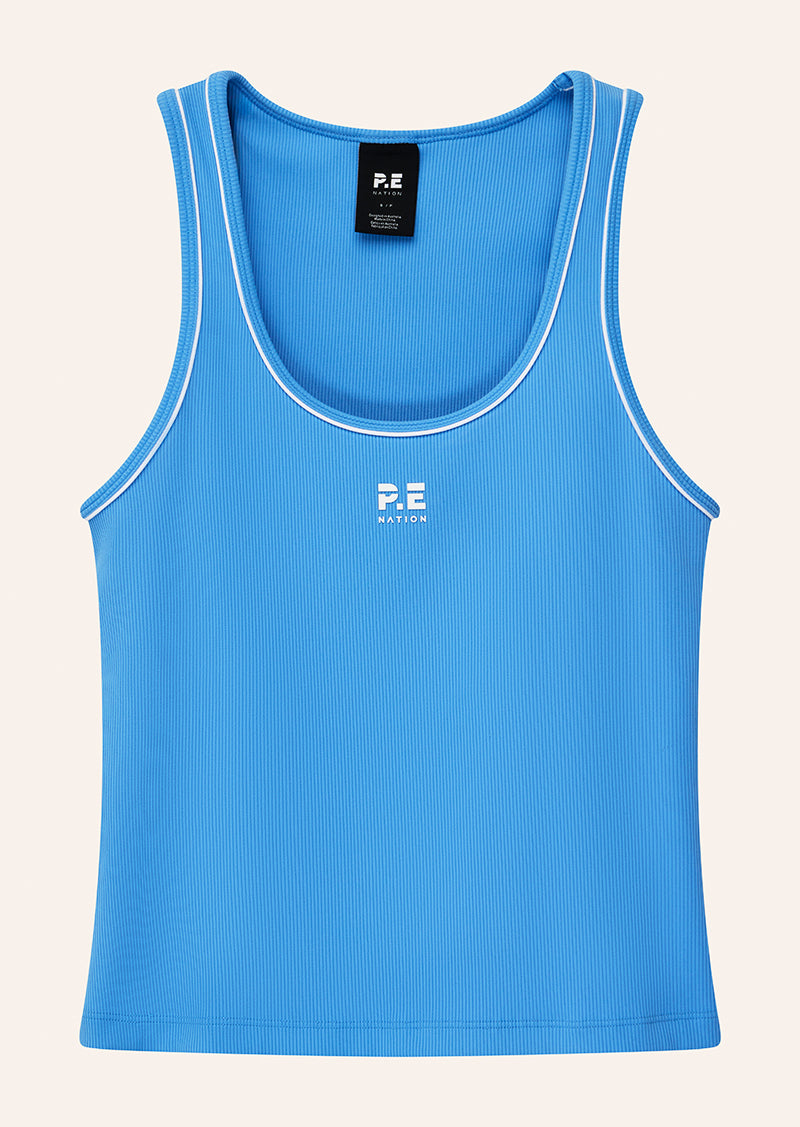 Nexus Rib Tank in Marina White by P.E Nation, Women's Athleisure Tanks