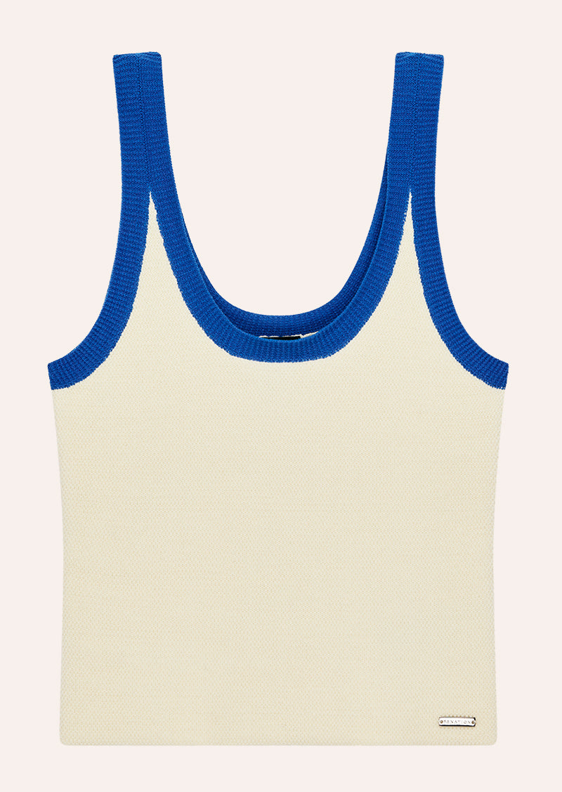 ODYSSEY KNIT TANK IN WHISPER WHITE BY P.E NATION, WOMEN'S ATHLEISURE TANKS