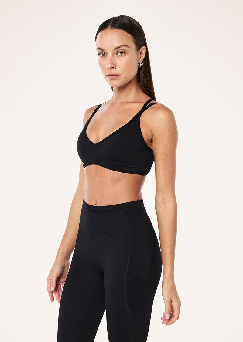 PARAMOUNT SPORTS BRA IN BLACK BY P.E NATION, WOMEN'S ATHLEISURE SPORTS BRA