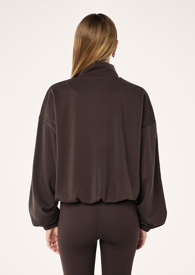 PRECISION ZIP THRU IN COFFEE BY P.E NATION, WOMEN'S ATHLEISURE ZIP JACKETS