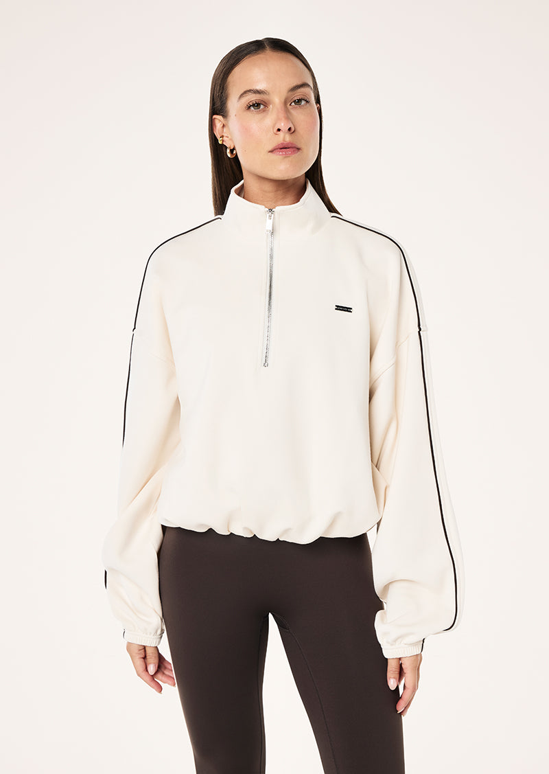 PRECISION ZIP THRU JACKET IN WHISPER WHITE BY P.E NATION