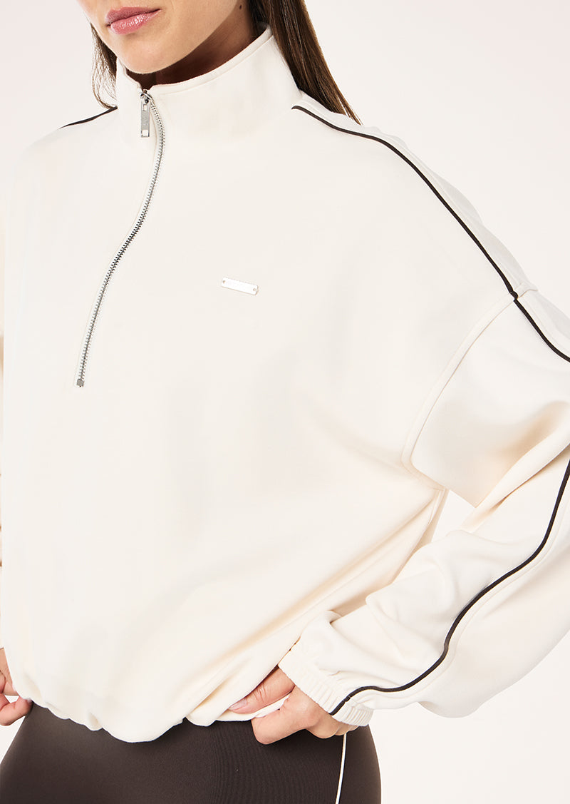 PRECISION ZIP THRU JACKET IN WHISPER WHITE BY P.E NATION, WOMEN'S ATHLEISURE ZIP JACKETS