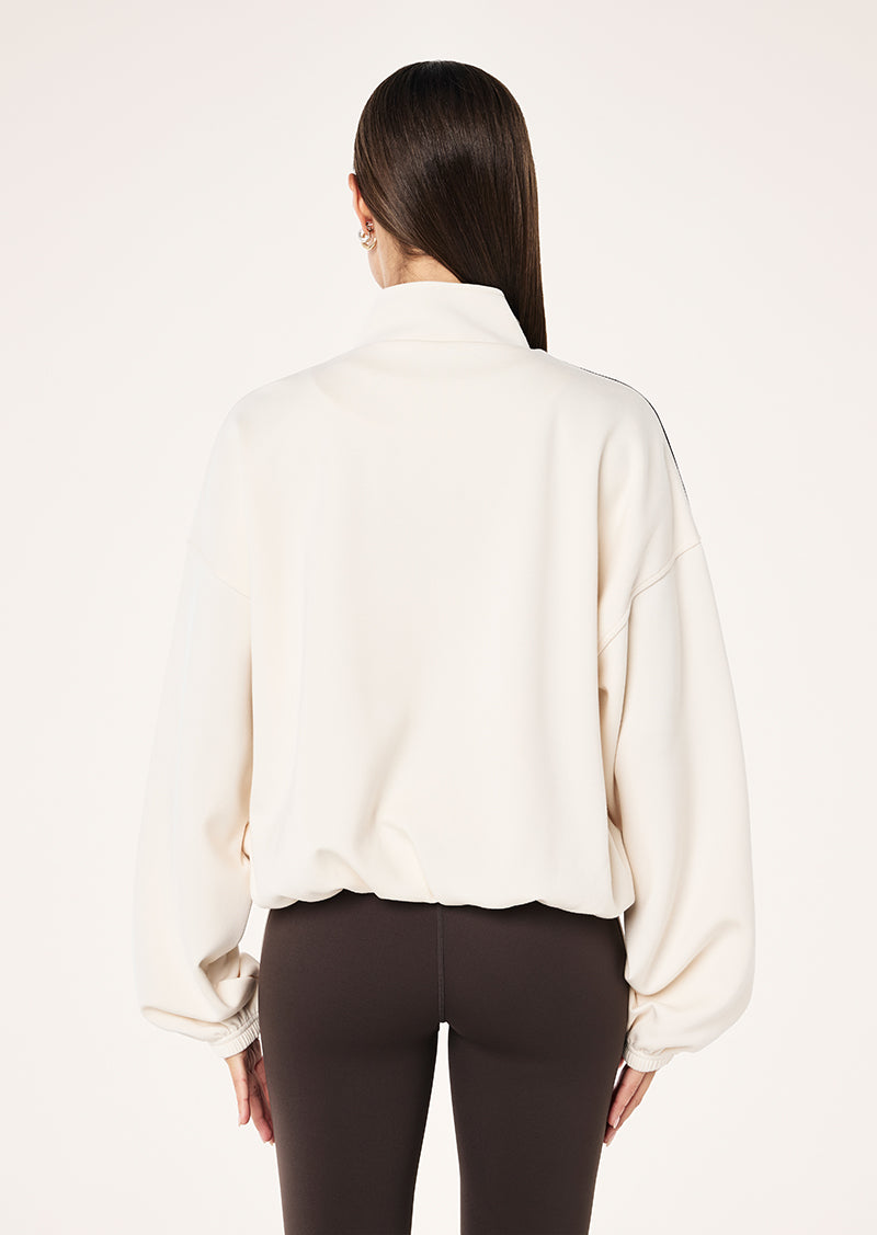 PRECISION ZIP THRU JACKET IN WHISPER WHITE BY P.E NATION, WOMEN'S ATHLEISURE ZIP JACKETS