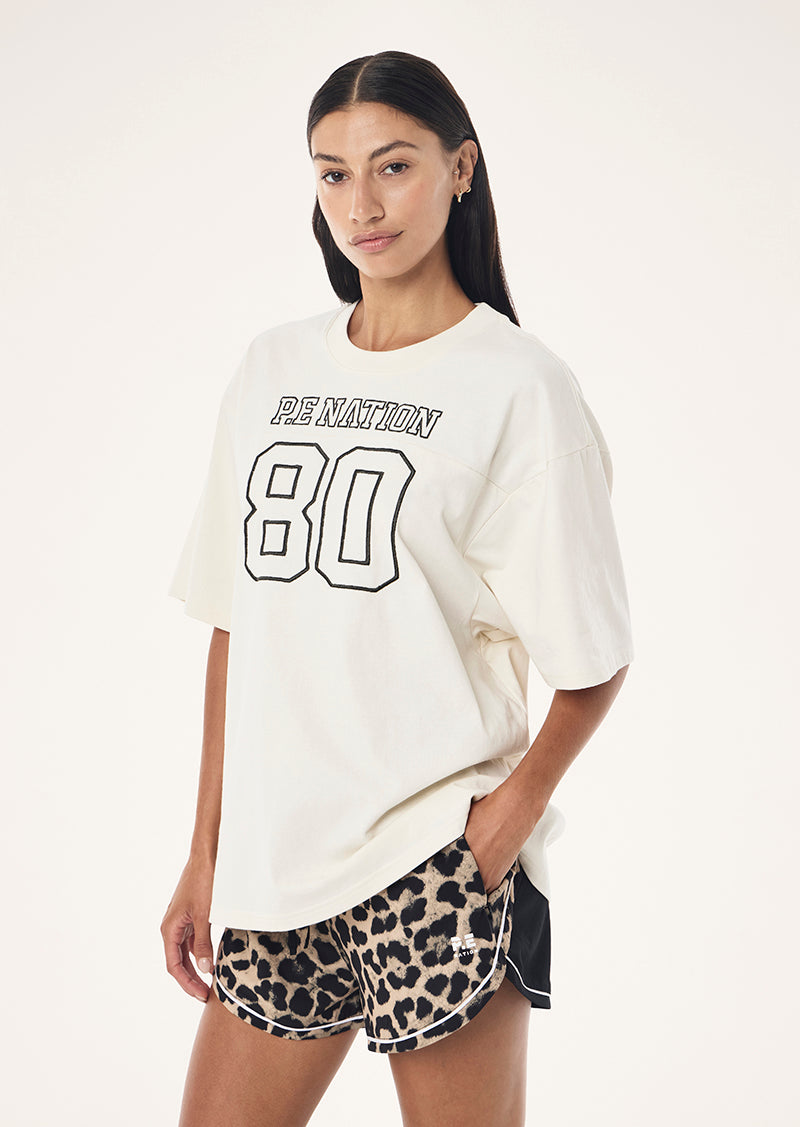 Prime Oversized Tee in Whisper White by P.E Nation, Women's Athleisure oversized Tee