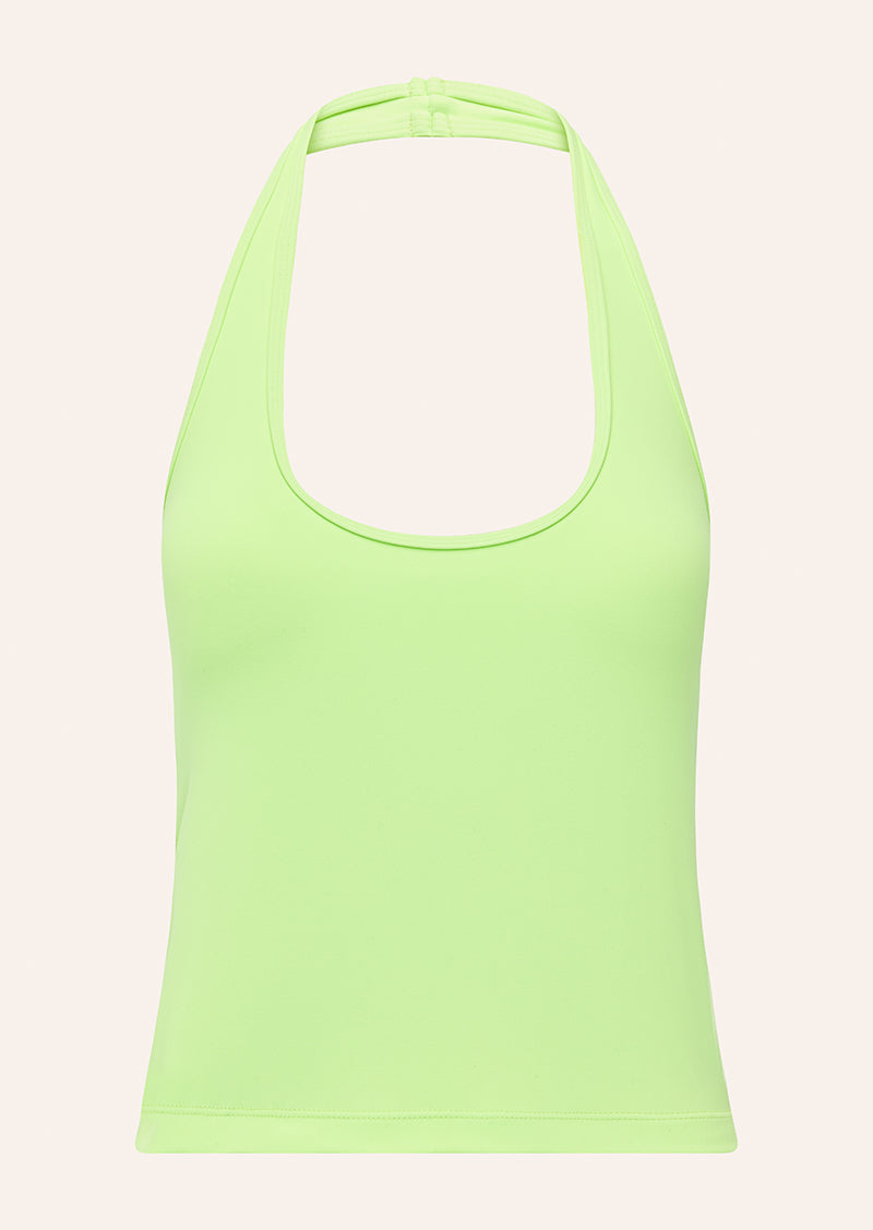 RADAR HALTER TANK IN WASHED LIME BY P.E NATION, WOMEN'S ATHLEISURE HALTER TANKS