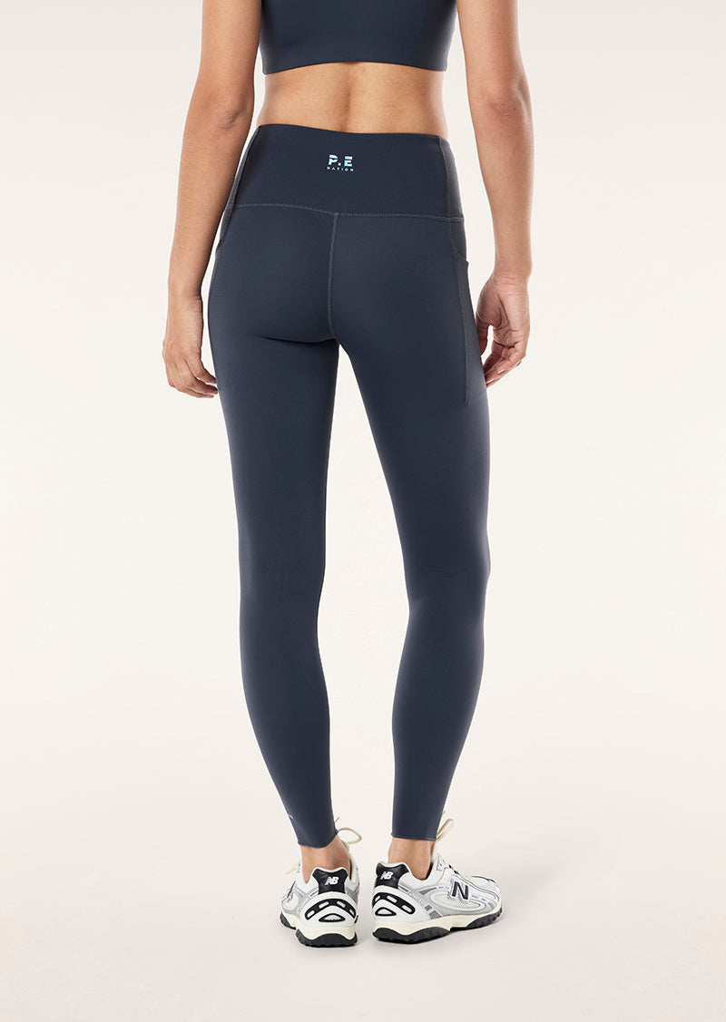 RECALIBRATE FULL LENGTH LEGGING IN MARINE BLUE BY P.E NATION WOMENS ACTIVE LEGGING BLUE