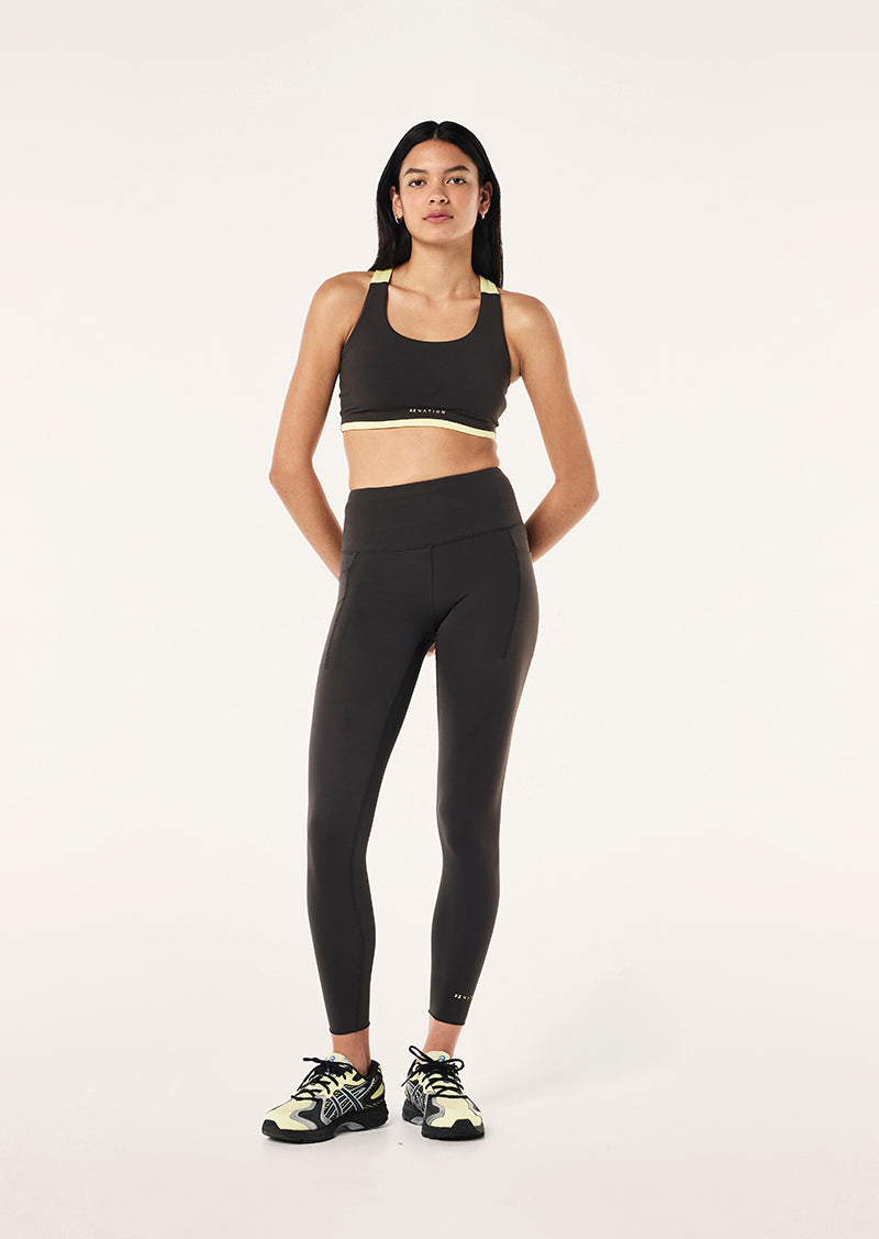 RECALIBRATE FULL LENGTH LEGGING IN SMOKESTONE