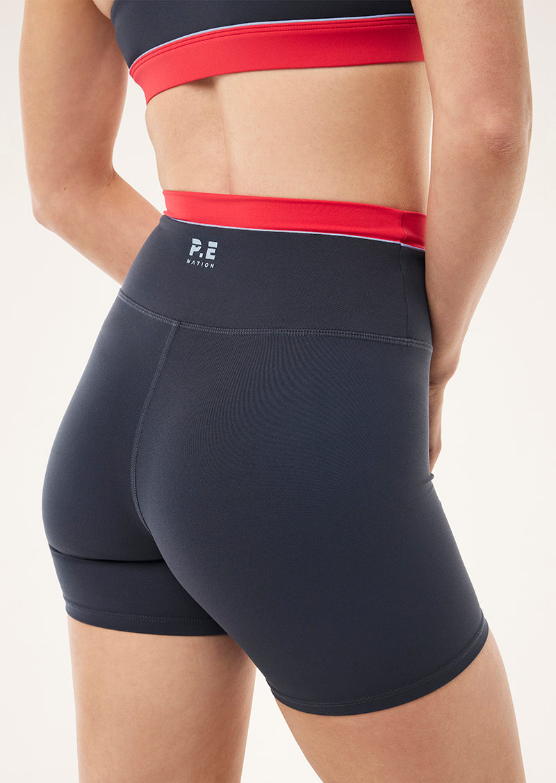 REFLECT 5" BIKE SHORT IN MARINE BLUE & STRAWBERRY