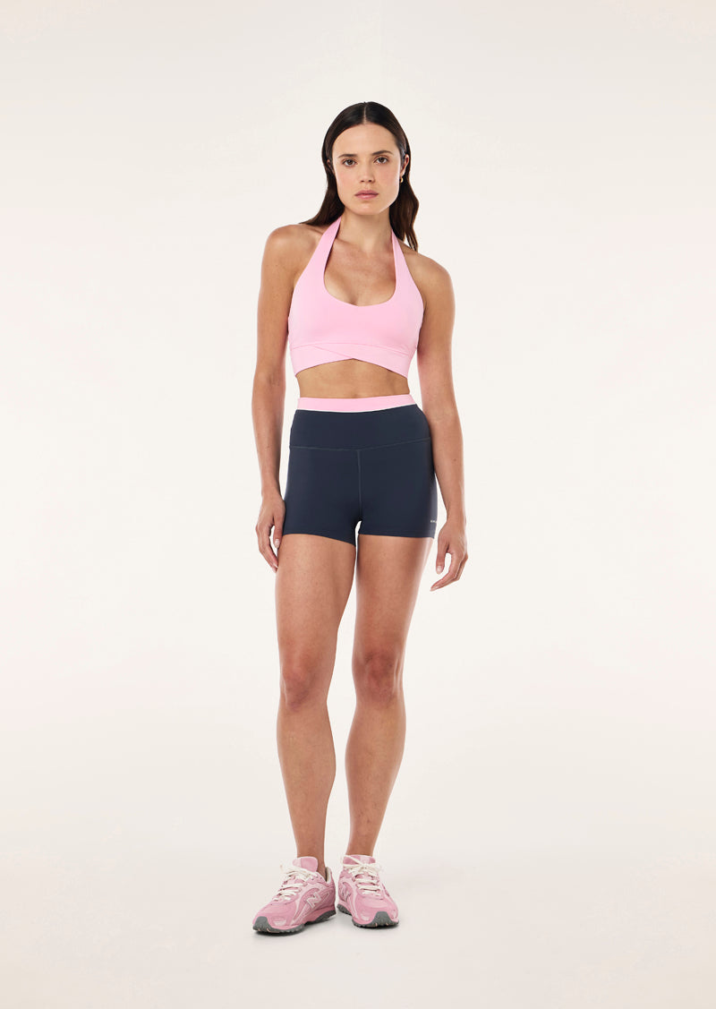 REFLECT 3 INCH BIKE SHORT IN MARINE BLUE AND PRISM PINK BY P.E NATION