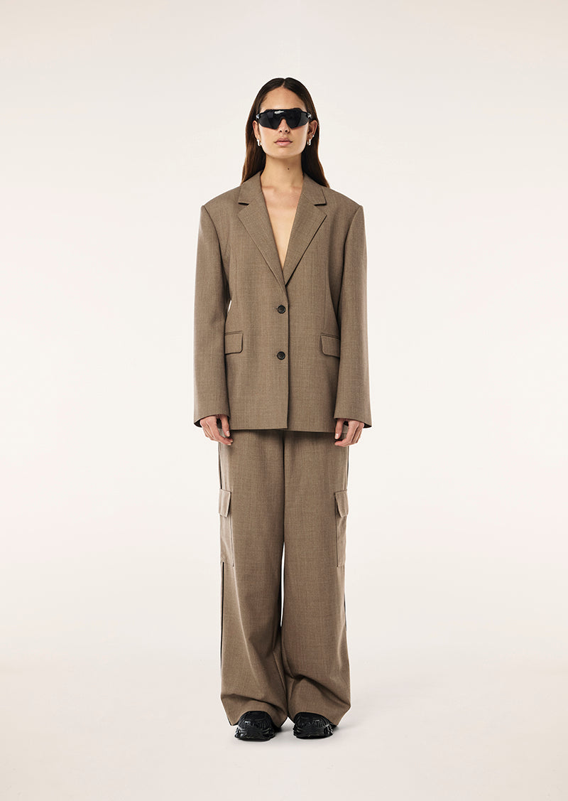 RESIDENCY BLAZER IN WALNUT BY P.E NATION, WOMENS FASHION ATHLEISURE BLAZER BROWN