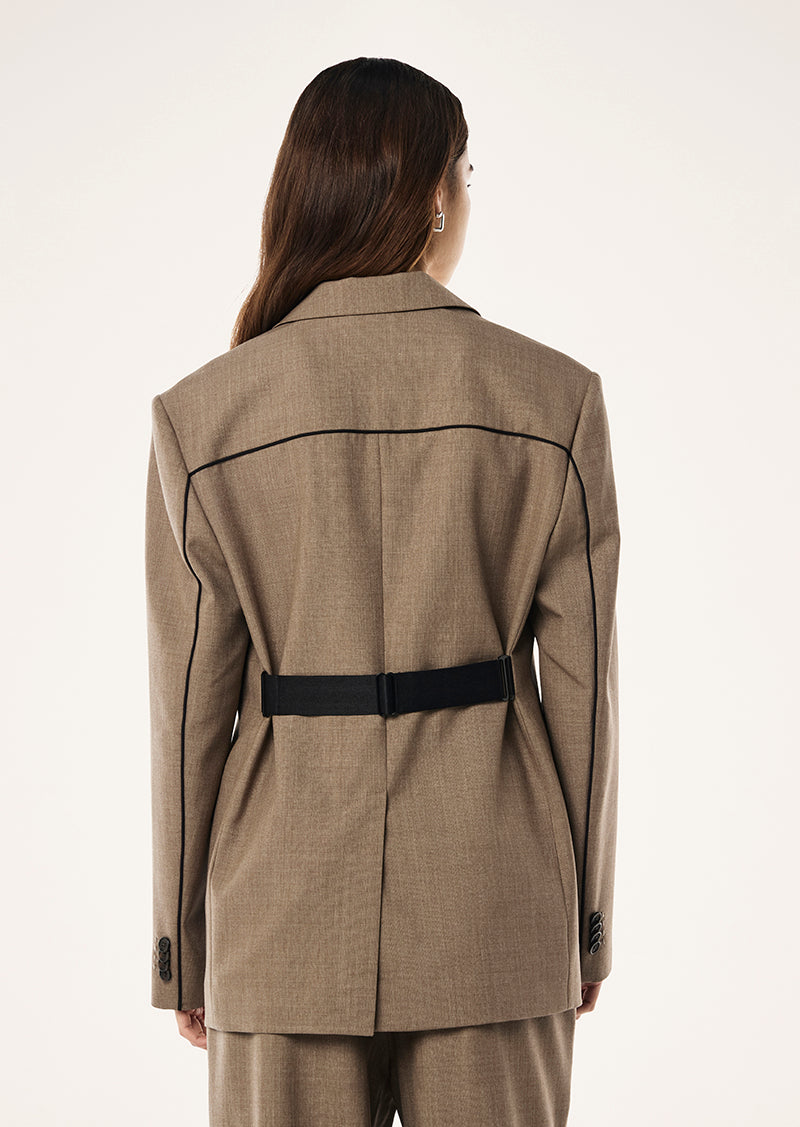 RESIDENCY BLAZER IN WALNUT BY P.E NATION, WOMENS FASHION ATHLEISURE BLAZER BROWN