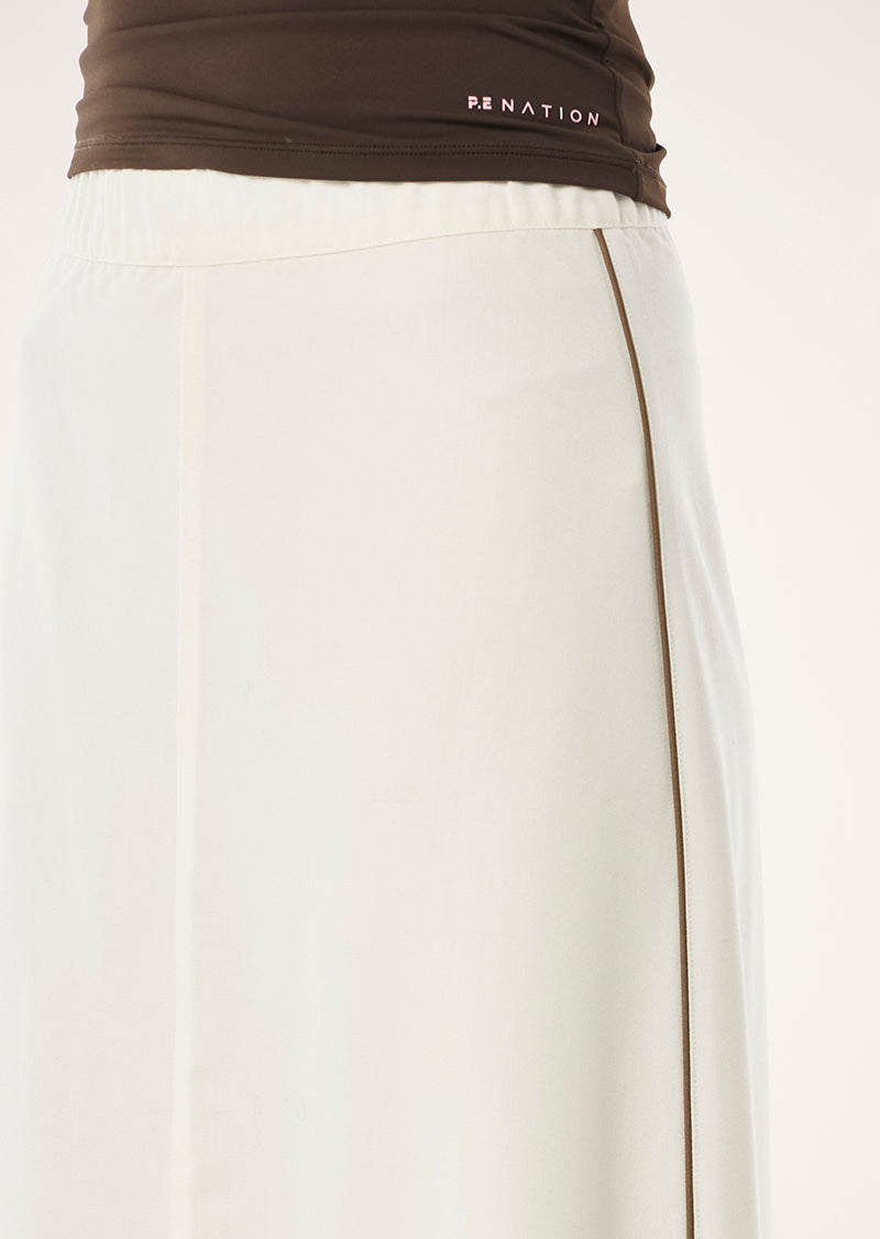 RESIDENCY SKIRT IN WHISPER WHITE BY P.E NATION, WOMENS ATHLEISURE SKIRT CREAM