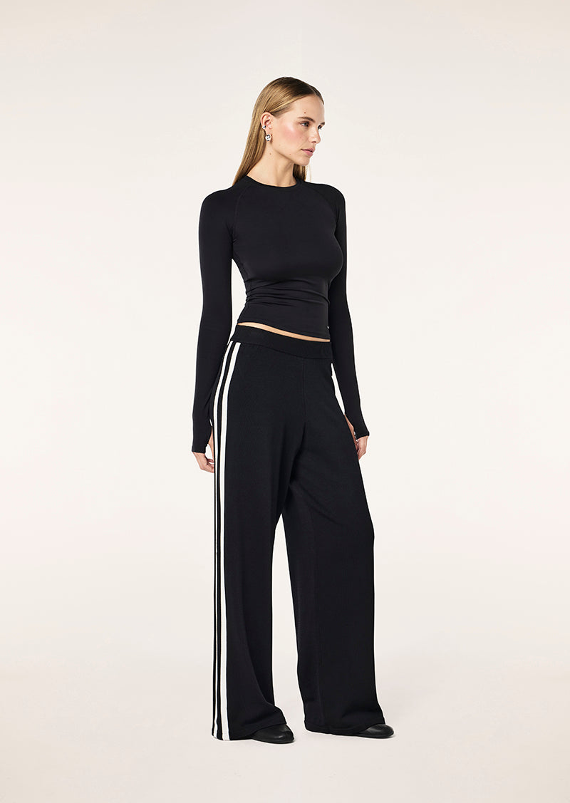 Retreat Knit Pant in Balck & Whisper White by P.E Nation, Women's Athleisure Knit Pants