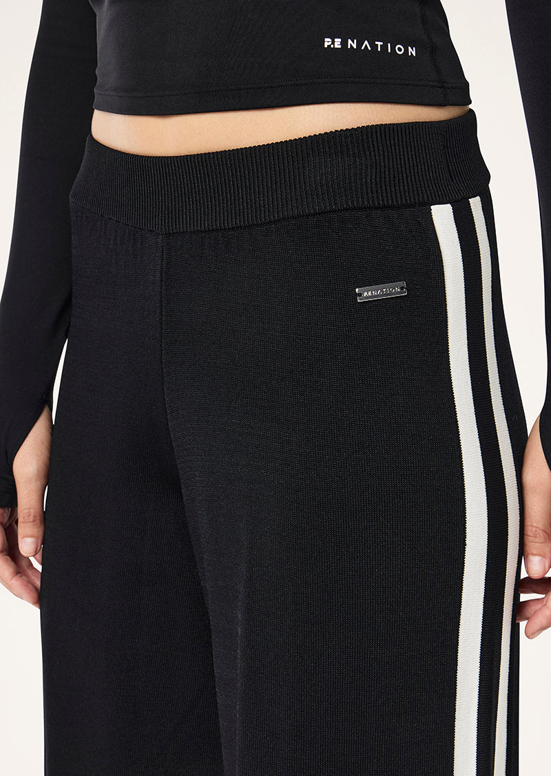 Retreat Knit Pant in Balck & Whisper White by P.E Nation, Women's Athleisure Knit Pants
