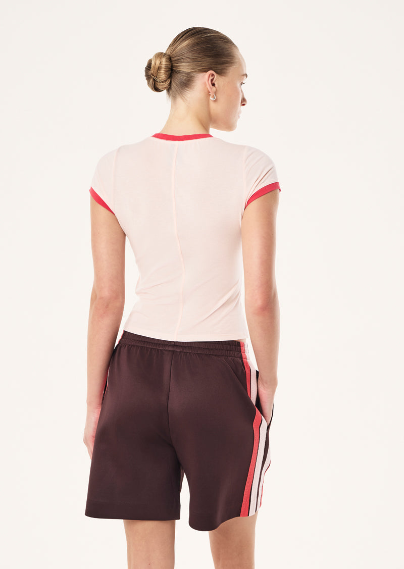 REVEAL BABY TEE IN SOFT PINK BY P.E NATION, WOMEN'S ATHLEISURE BABY TEE