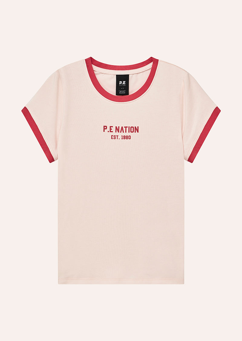 REVEAL BABY TEE IN SOFT PINK BY P.E NATION, WOMEN'S ATHLEISURE BABY TEE