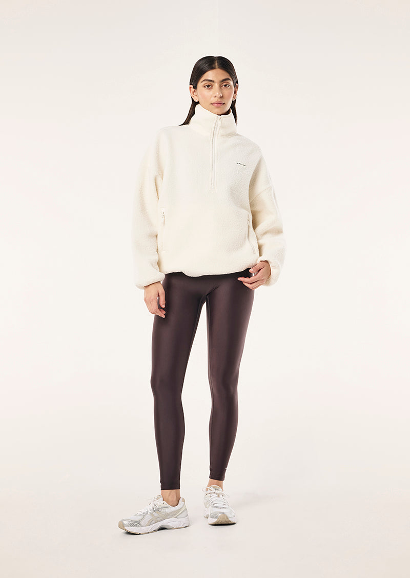 ROTATE QUARTER ZIP IN WHISPER WHITE BY P.E NATION, WOMEN'S ATHLEISURE SHERPA JACKETS