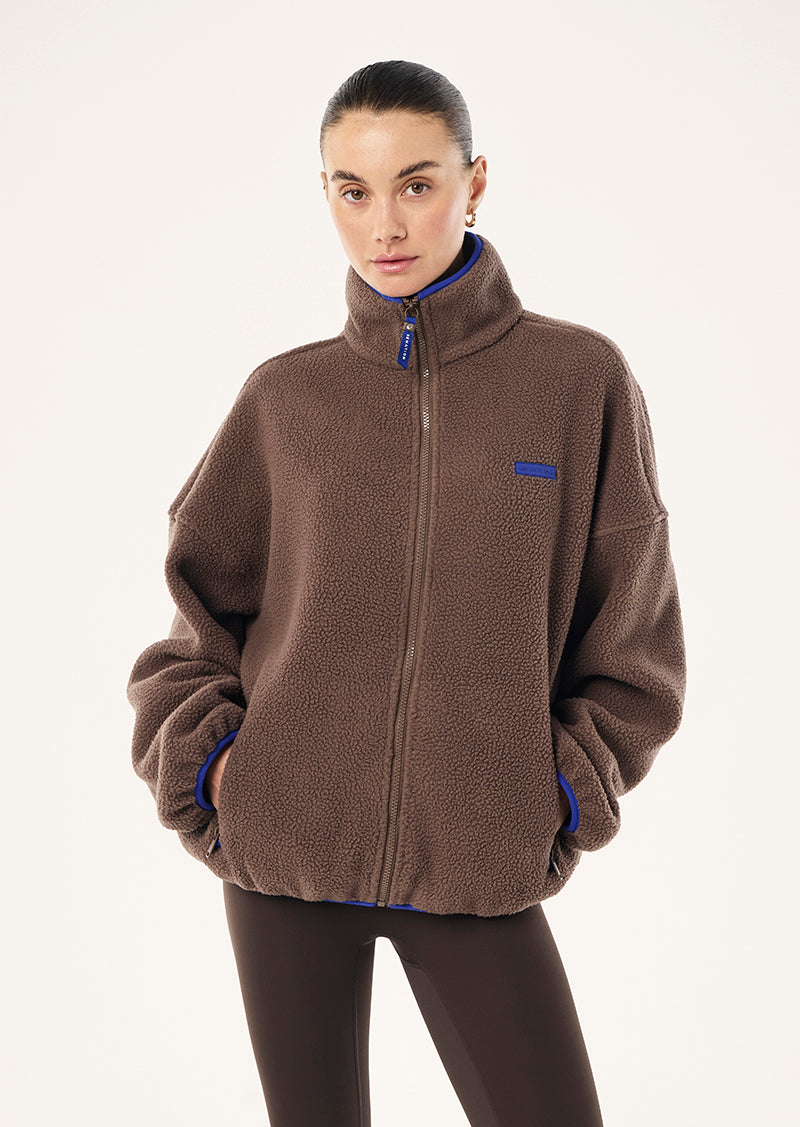 Rotate Sherpa Jacket in Mocha by P.E Nation