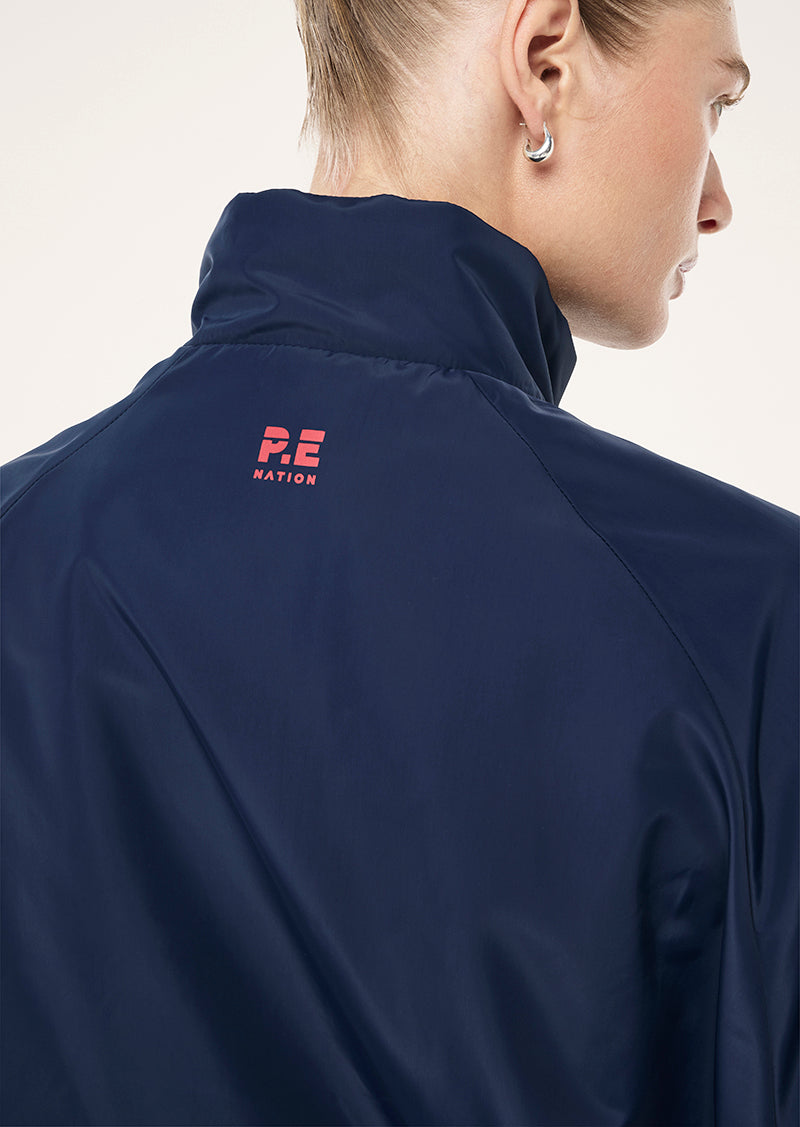 SHIELD JACKET IN DARK NAVY BY P.E NATION, WOMEN'S ATHLEISURE WIND JACKETS
