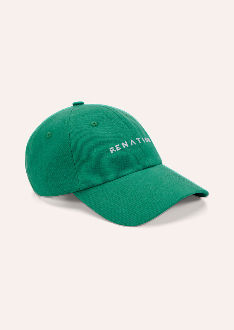 SHIFT CAP IN COLLEGE GREEN AND OPTIC WHITE BY P.E NATION, WOMEN'S ATHLEISURE CAPS