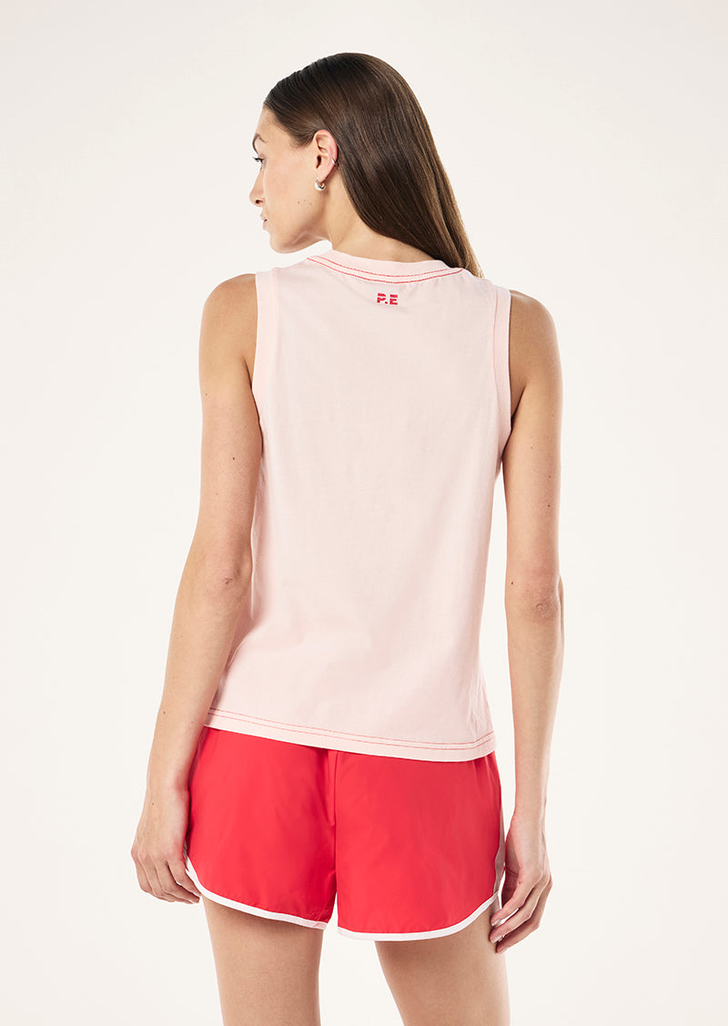 SHIFT TANK IN PETAL BY P.E NATION WOMENS GRAPHIC TANK TOP PINK
