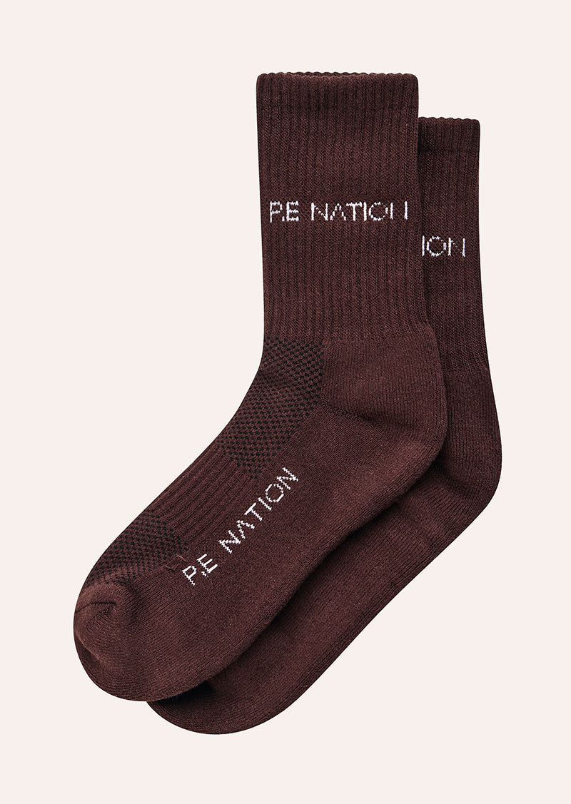 SIGNATURE SOCK IN DARK PLUM BY P.E NATION, WOMEN'S PILATES SOCKS