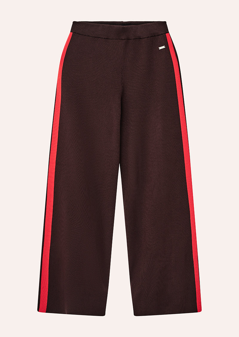 SOLAR KNIT PANT IN DARK PLUM BY P.E NATION, WOMEN'S ATLEISURE KNIT WIDE LEG PANT