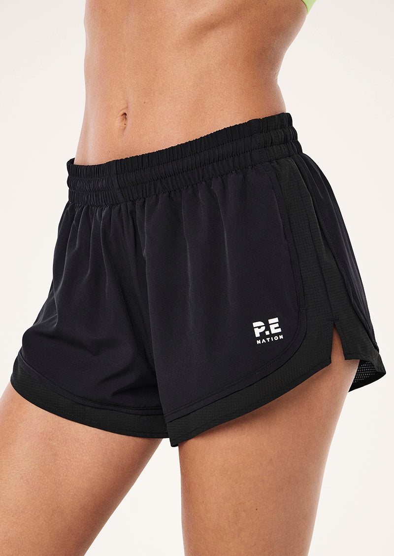 STRIDE SHORT IN BLACK BY P.E NATION, WOMEN'S RUNNING SHORTS