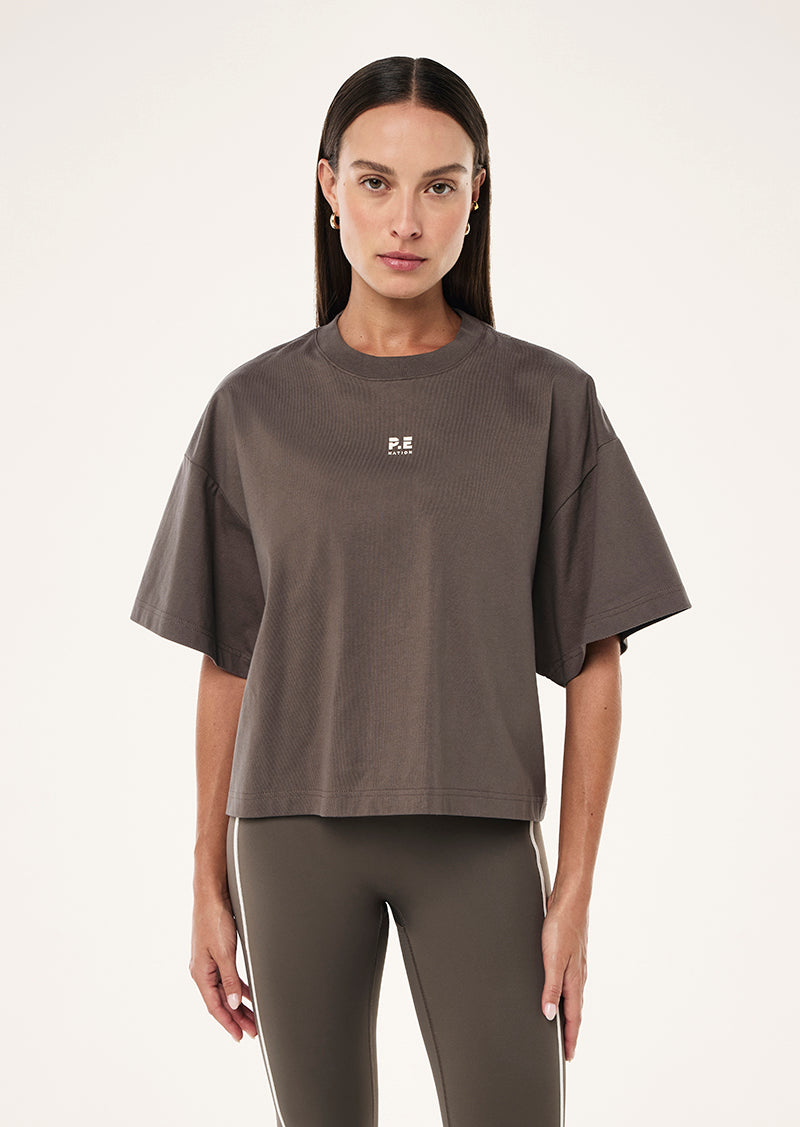 SUPERFINE TEE IN MAJOR BROWN BY P.E NATION