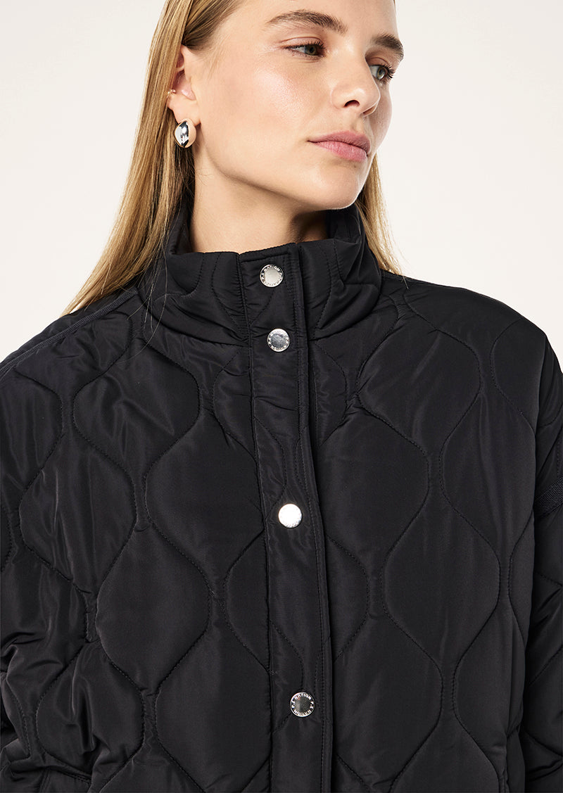 SURGE QUILT JACKET IN BLACK BY P.E NATION, WOMEN'S ATHLEISURE QUILT JACKETS
