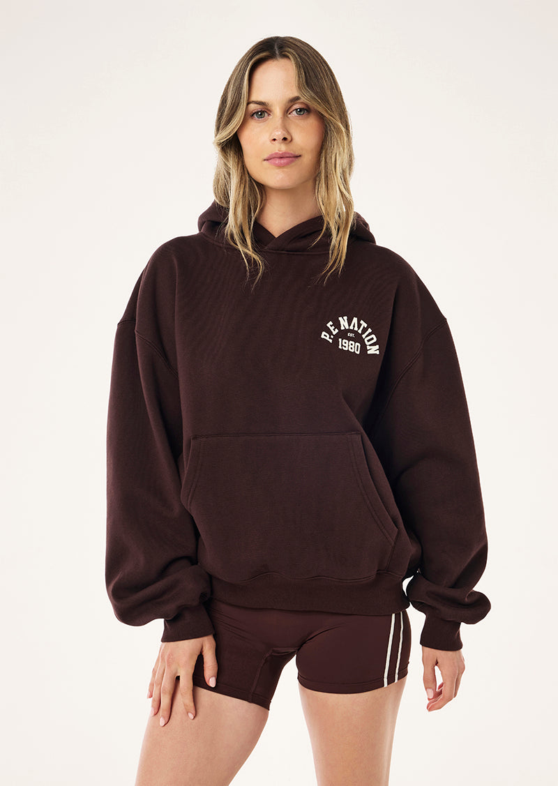SWERVE OVERSIZED HOODIE IN MAHOGANY