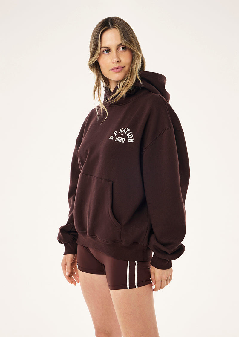 SWERVE OVERSIZED HOODIE IN MAHOGANY
