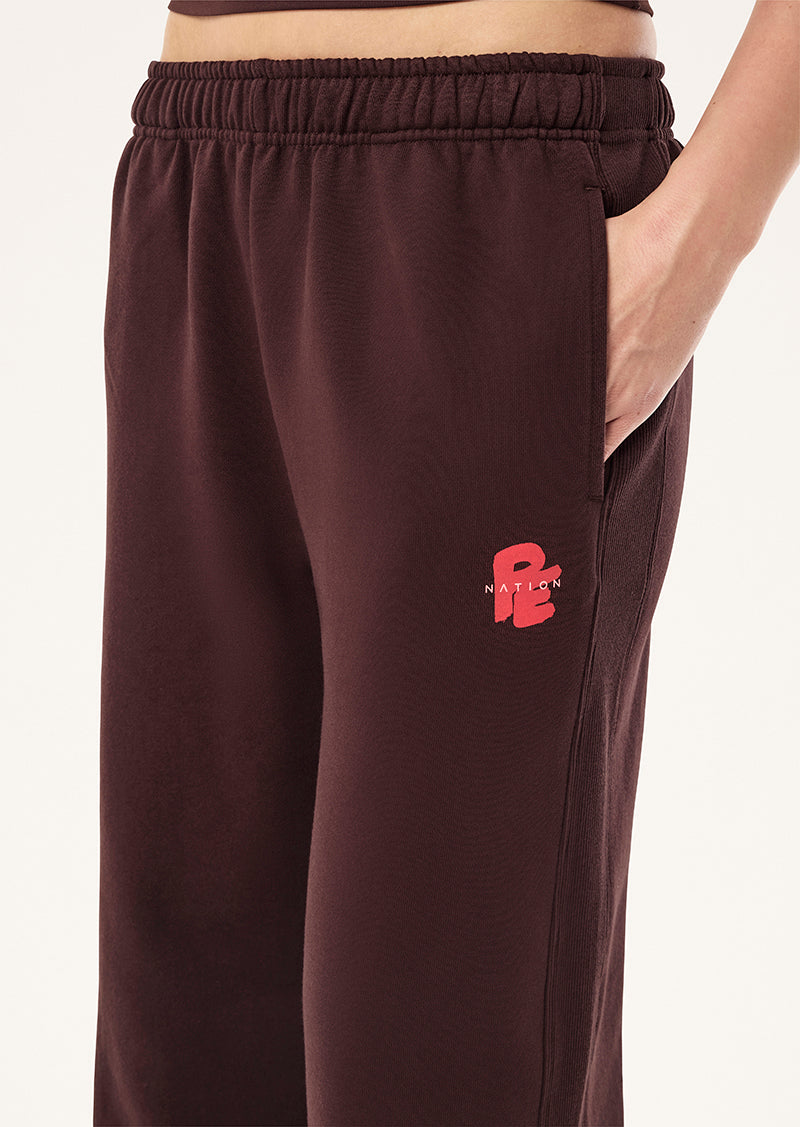 TIDAL TRACKPANT IN DARK PLUM BY P.E NATION, WOMEN'S ATHLEISURE TRACKPANTS