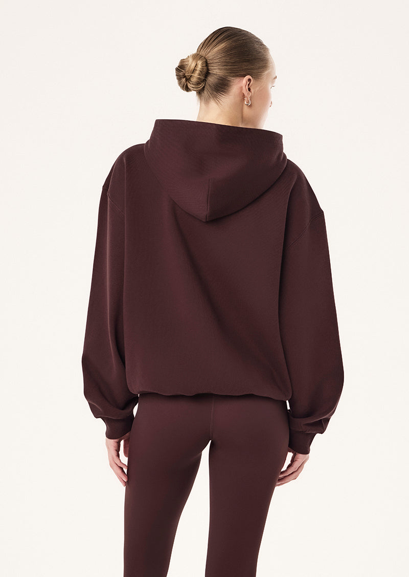 TIDAL ZIP THRU HOODIE IN DARK PLUM BY P.E NATION, WOMEN'S ATHLEISURE HOODIES