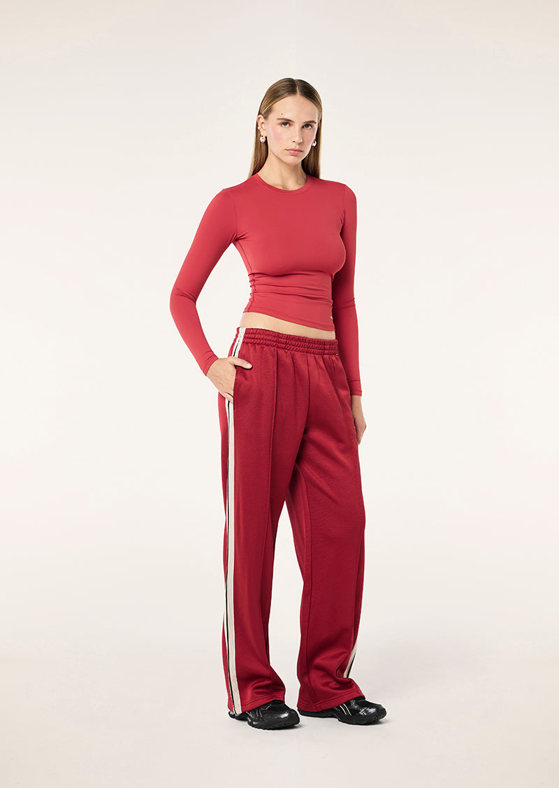 Tricot Trackpant in Cherry by P.E Nation, Women's Athleisure Trackpant