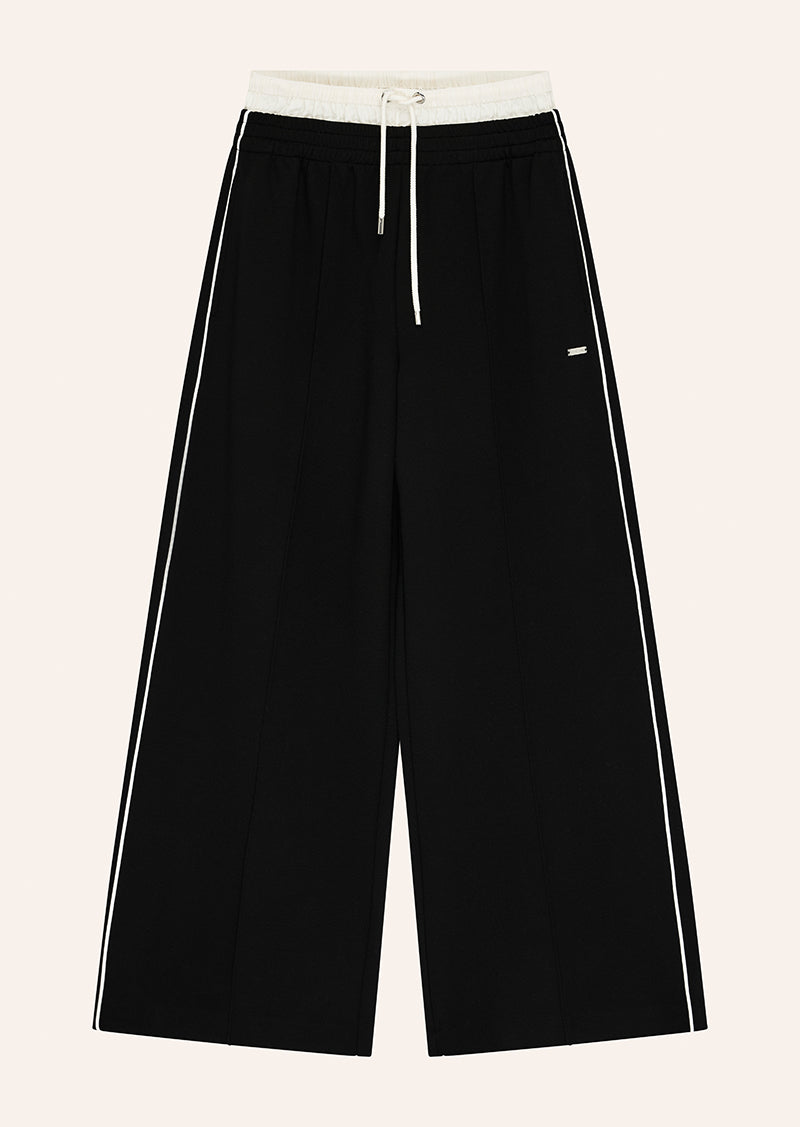 TRIUMPH DUAL PANT IN BLACK AND WHISPER WHITE BY P.E NATION, WOMEN'S ATHLEISURE TRACKPANTS